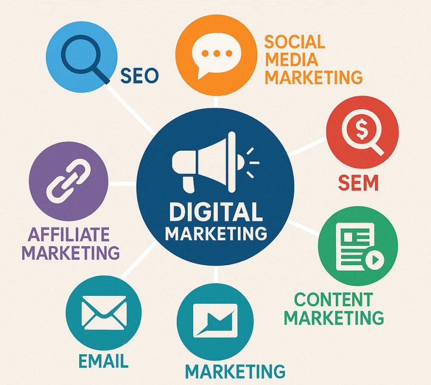 Digital Marketing হলো এমন একটি মার্কেটিং পদ্ধতি যেখানে ইন্টারনেট অনলাইন প্ল্যাটফর্ম
